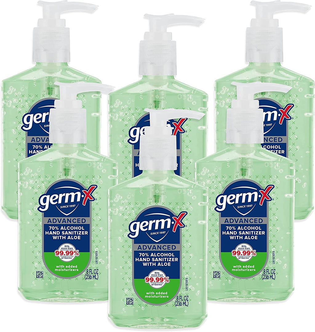 Plant-Based Advanced Hand Sanitizer Gel, 8 Fl Oz Pump Bottle, 6 Pack