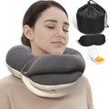 Travel Neck Pillows for Airplanes, Memory Foam 360° Head Support Sleep for Long Flight, Skin-Friendly & Breathable