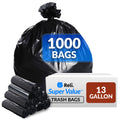 13 Gallon Trash Bags | 1000 Bags | Black