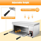 Commercial Salamander Broiler, 1500W Cheese Melter with 4 Adjustable Height