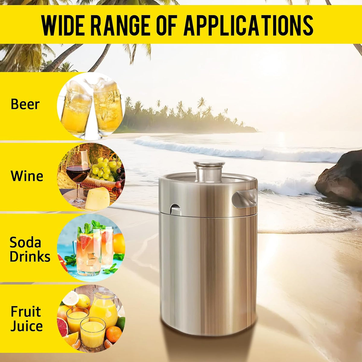 64oz Mini Keg Growler Portable Draft Beer Dispenser System