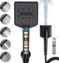 Filtered Shower Head with Handheld Matte Black - High Pressure 6 Modes, 120 Anti-clog Nozzles, Detachable Showerhead