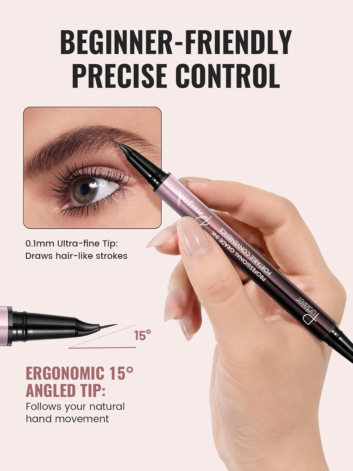 2-in-1 Microblading Eyebrow Pen, Waterproof Brow Pen for Natural Brows