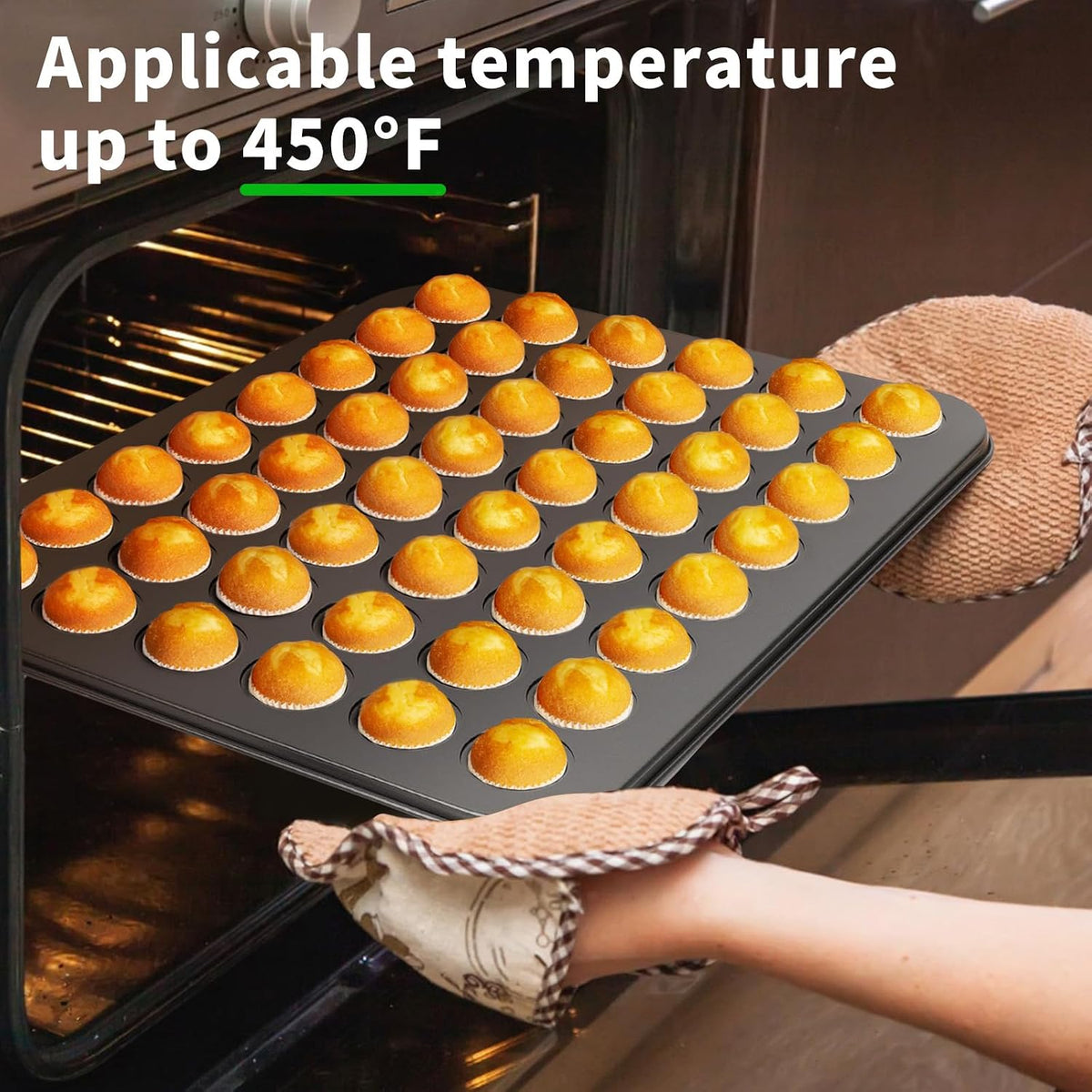 Mini Muffin Pan 48 Cups Nonstick, 1 Pack 48 Mini Small Tiny Cup Non Stick Muffin Baking Pan Tin Tray Carbon Steel