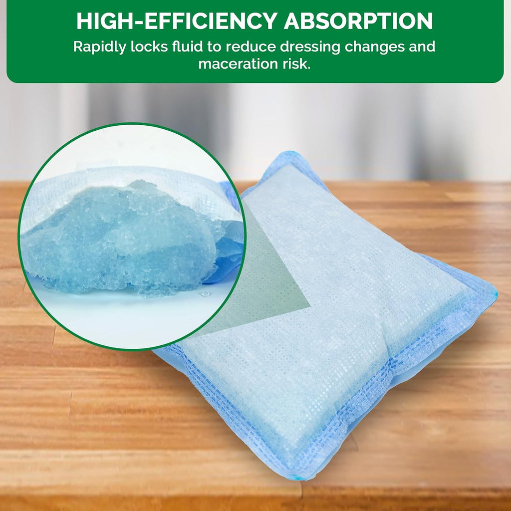 Super Absorbent Wound Dressing 4"x 4" 10 Individual Pack Fast Healing Wound Care Non Stick Bandages Gauze Pads for