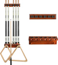 Wall Mount Pool Cue Rack Stick Holder, Billiards Rack | Solid Oak Hardwood Pool Cue Set Holder For Sticks Storage.