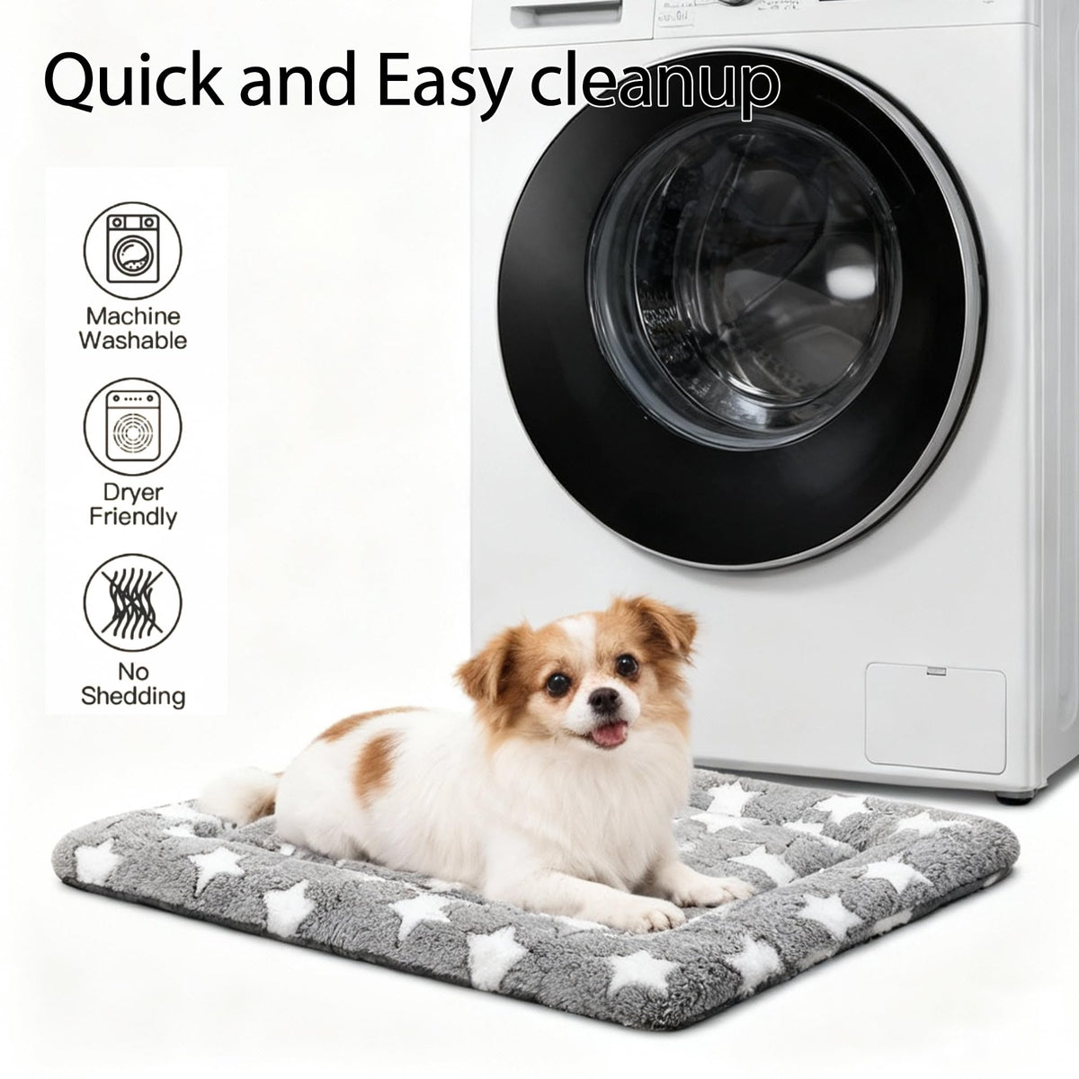 Dog Bed Mat, Reversible Crate Pad, Machine Washable for Small Dogs