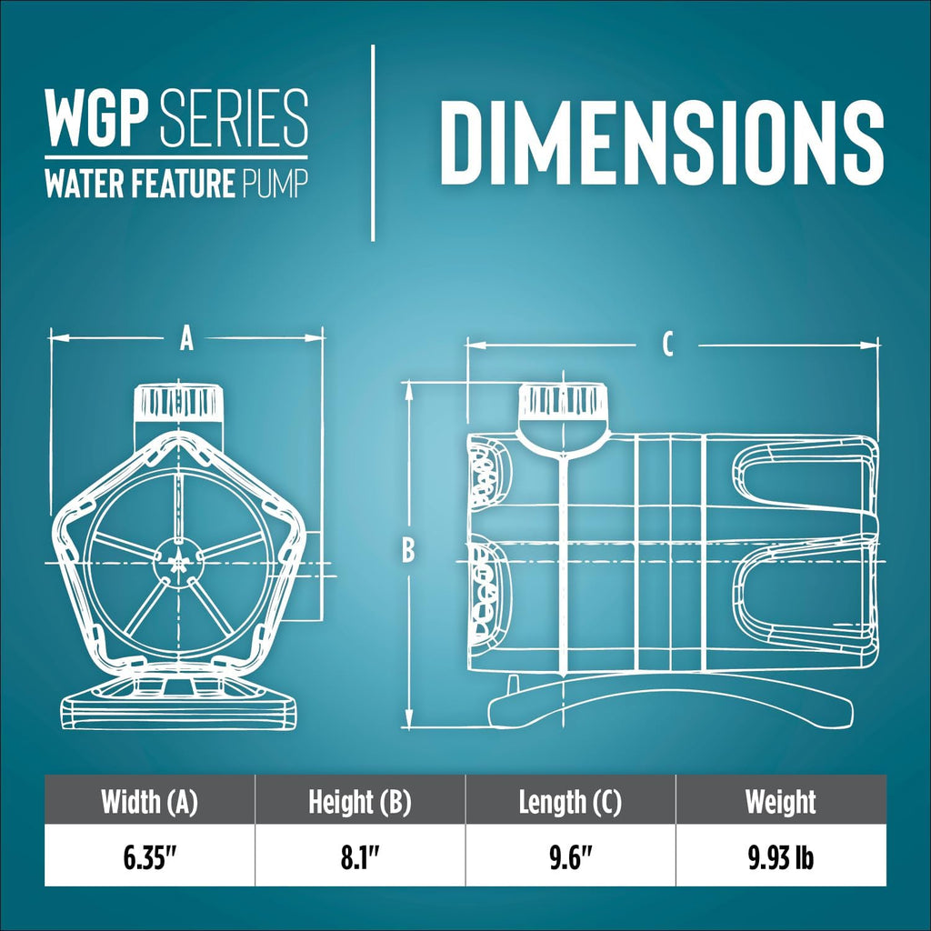 WGP-65-PW 115V, 1900 GPH Dual Discharge Waterfall/Pond Pump
