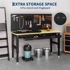60" Adjustable Workbench, 3000 Lbs Capacity Heavy-Duty Work Bench Table