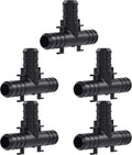 SharkBite 1/2 Inch Poly Crimp Tee, Pack of 5, PEX Pipe, PE-RT, UP362A5