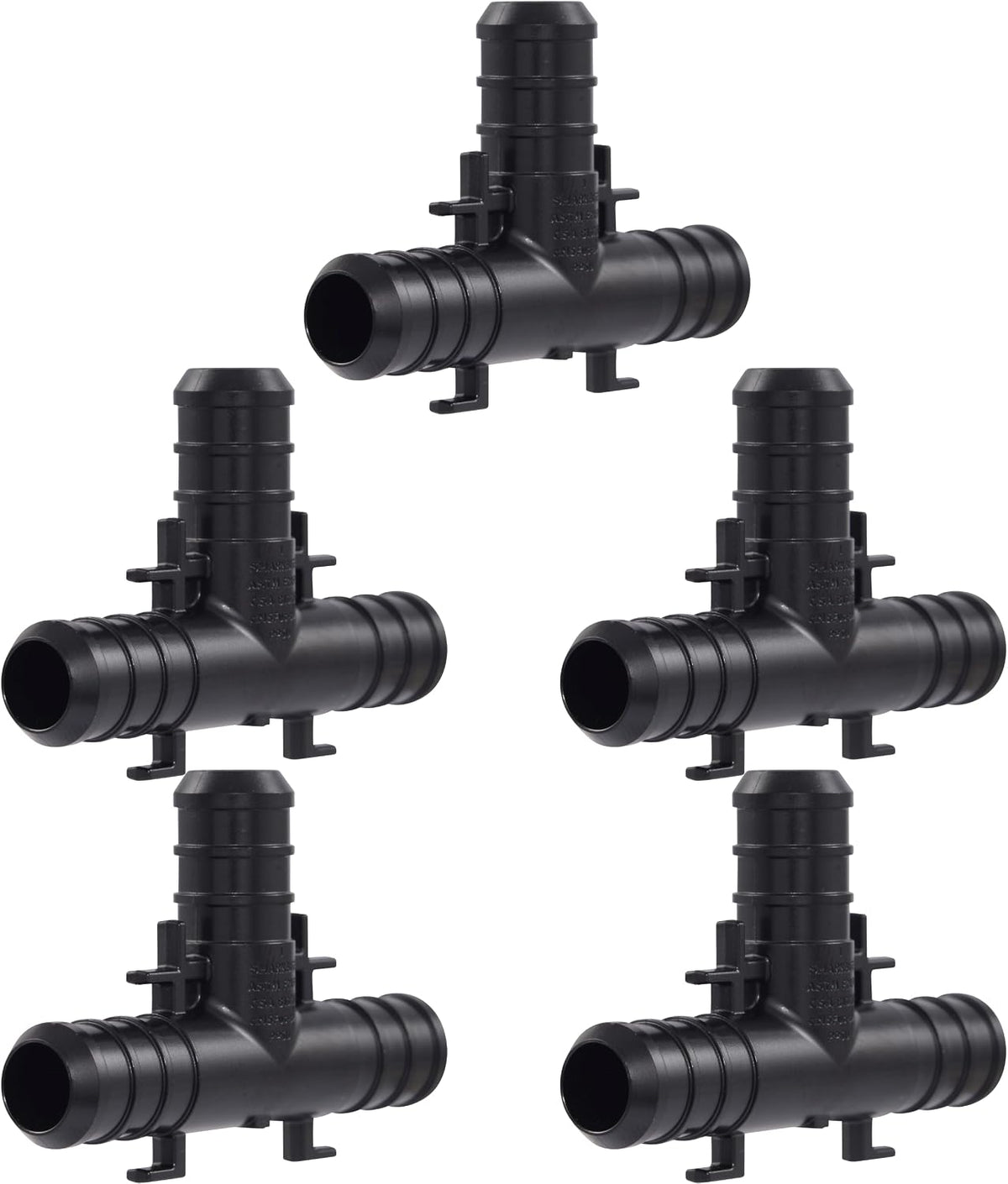 SharkBite 1/2 Inch Poly Crimp Tee, Pack of 5, PEX Pipe, PE-RT, UP362A5