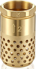 Hicarer 2 Inch NPT Brass Foot Valve with Mesh Strainer One Way Check Valve