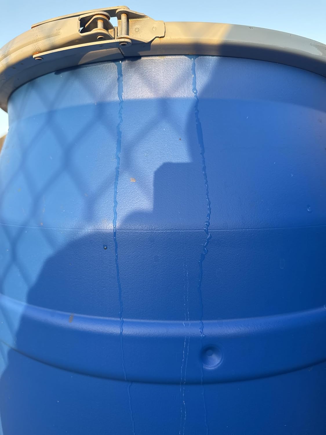 55-Gallon Open Head Water Storage Barrel, BPA Free, Emergency Water Supply - Eco Friendly - Lever-Lock Lid - Made in