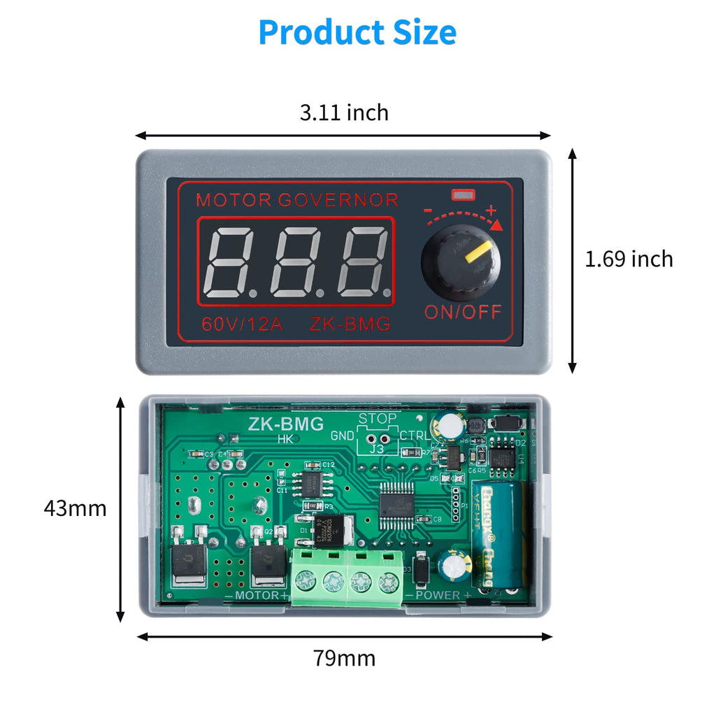 EC Buying ZK-BMG DC Motor Speed Controller, DC Motor Controller 9V-60V/12A/500W DC Encoder, PWM Control Adjustable Speed Variable Rotary Switch PWM Signal Generator Module