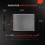 A-Premium Engine Coolant Radiator Assembly with Transmission Oil Cooler