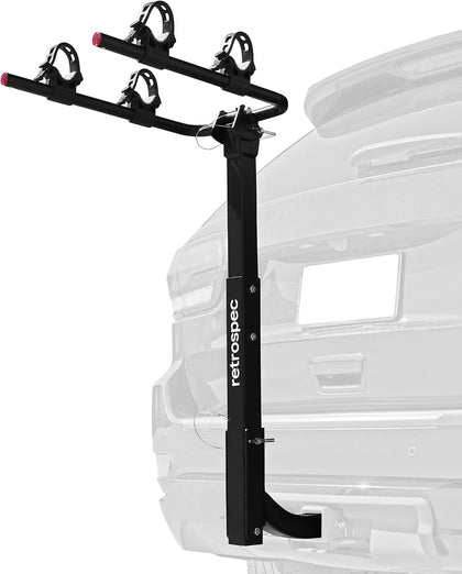 Lenox 2-5 Bike Rack Hitch for Car, Truck, SUV - 2in Hitch Mount with Foldable Steel Frame, Anti-Rattle Adapter & Tie