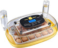 24 Egg Incubator, Automatic Egg Turner with LED Candler, Temperature & Humidity Control, 360° View Clear Window, Auto