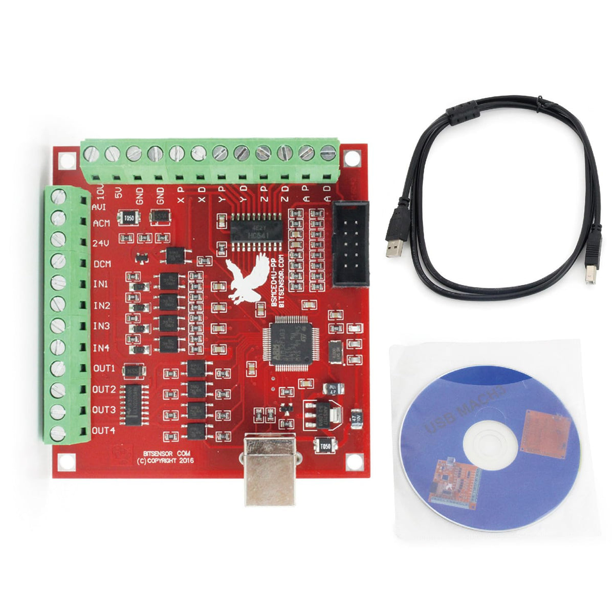 4 Axis USB Mach3 Motion Control Card, Stepper Motor CNC Controller Board