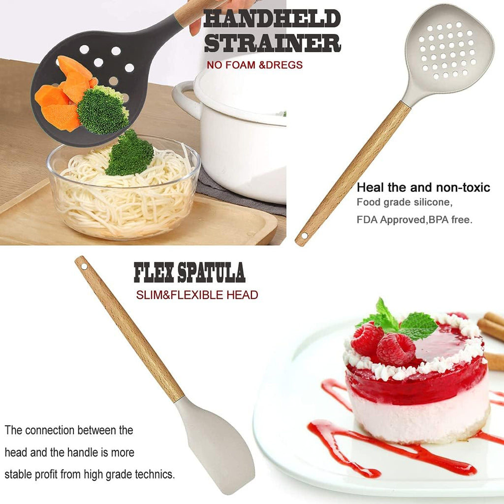 Kitchen Utensils Set- 35 PCs Cooking Utensils with Grater,Tongs, Spoon Spatula &Turner Made of Heat Resistant Food