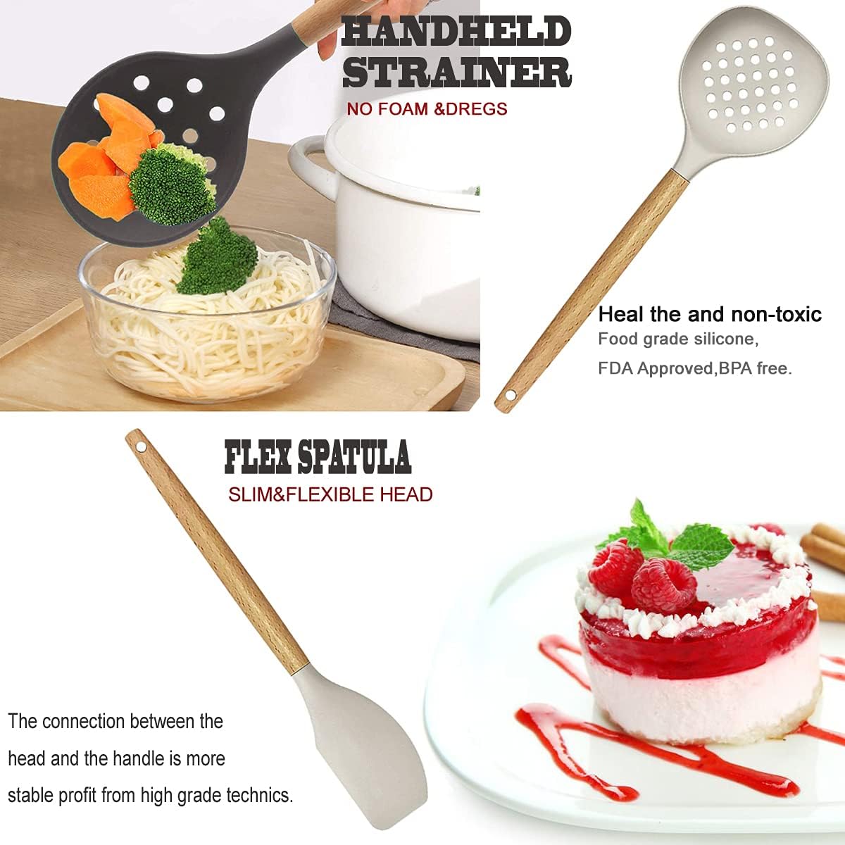 Kitchen Utensils Set- 35 PCs Cooking Utensils with Grater,Tongs, Spoon Spatula &Turner Made of Heat Resistant Food