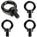 M12 Machinery Shoulder Lifting Eye Bolt, 304 Stainless Steel, Black, 4 Pack