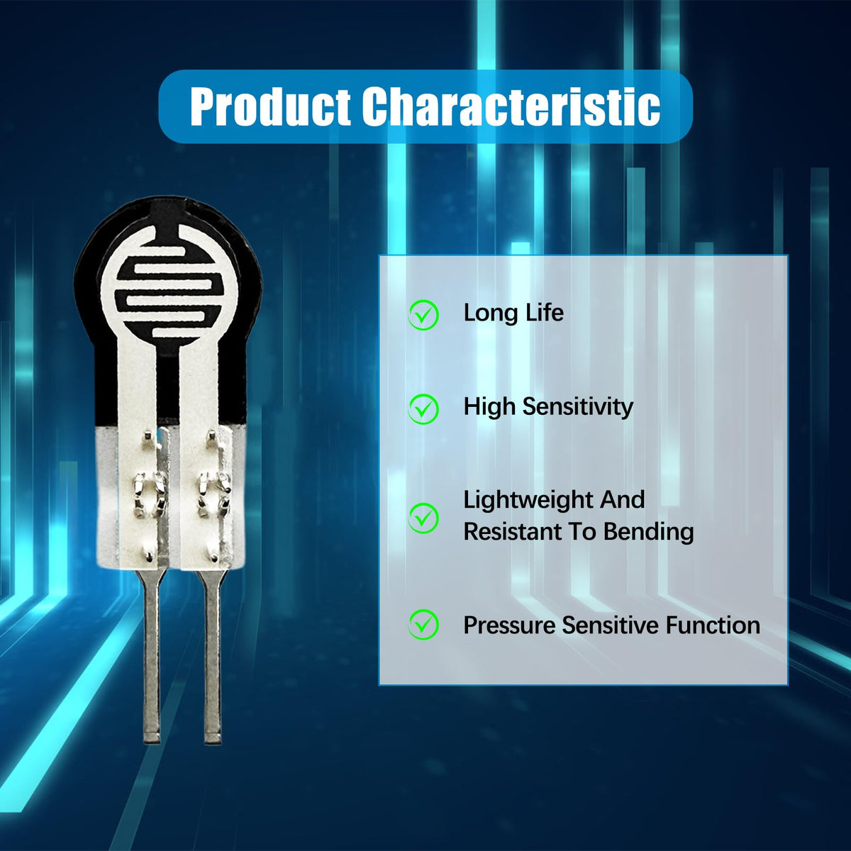 2Pcs Thin Film Pressure Sensor 20g-10Kg Force Sensitive Resistor (FSR400)