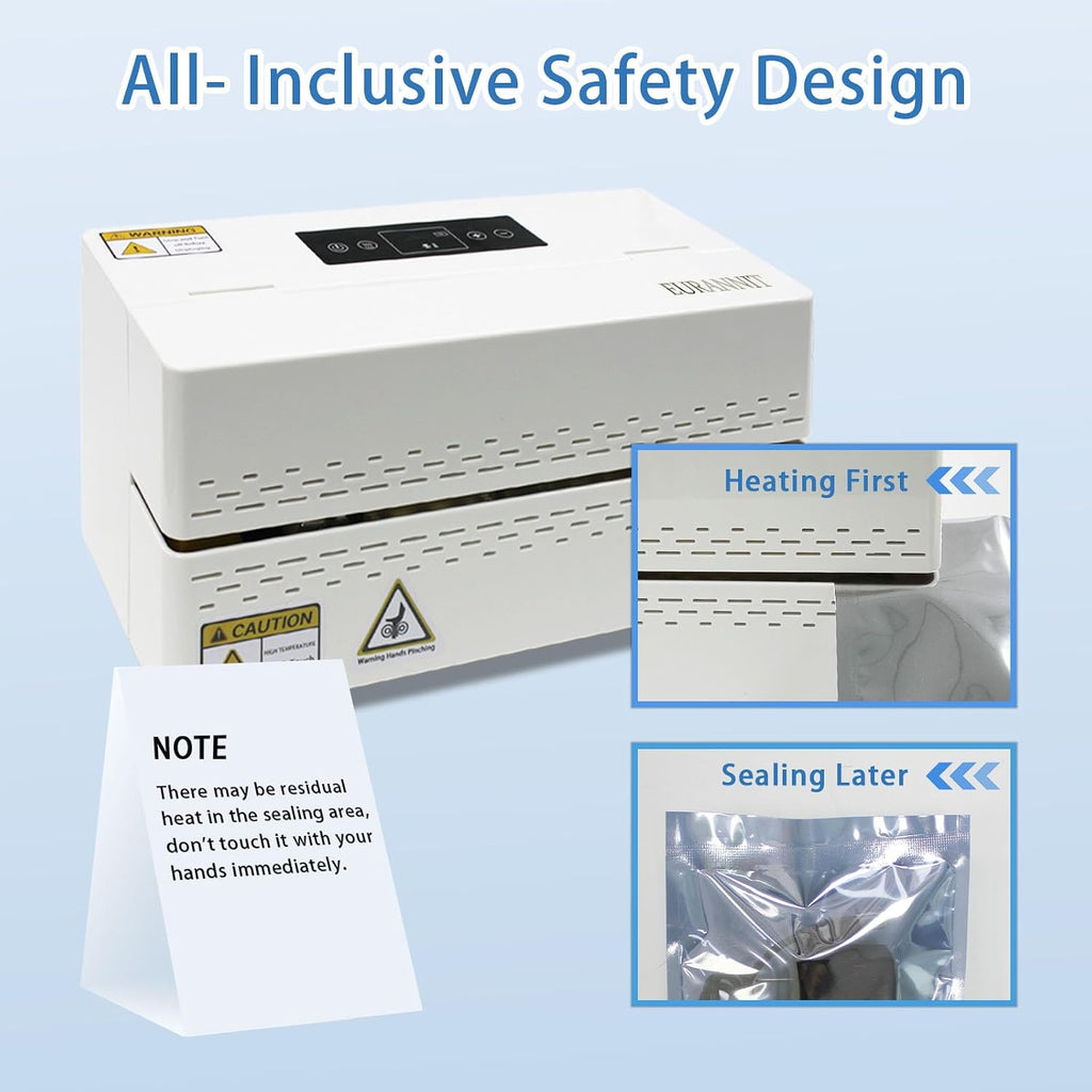Heat Sealer Machine, Automatic Continuous Band Sealer with Digital Temperature Control, Horizontal Bag Sealer for