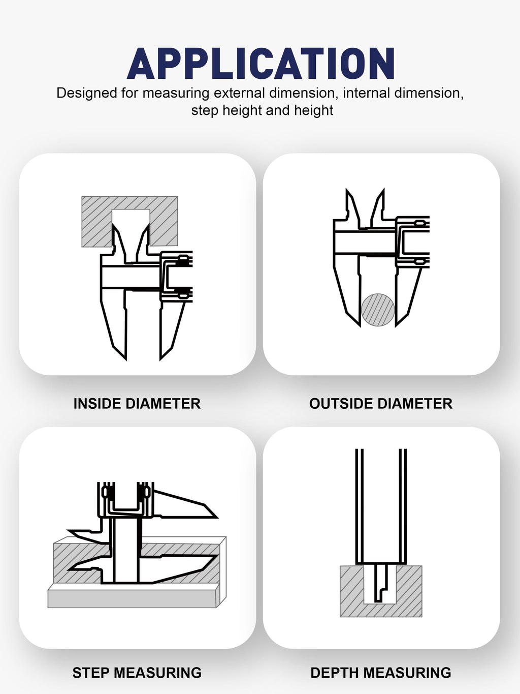 6'' Rechargeable Digital Caliper, All Metal & Long Lasting Design
