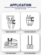 6'' Rechargeable Digital Caliper, All Metal & Long Lasting Design