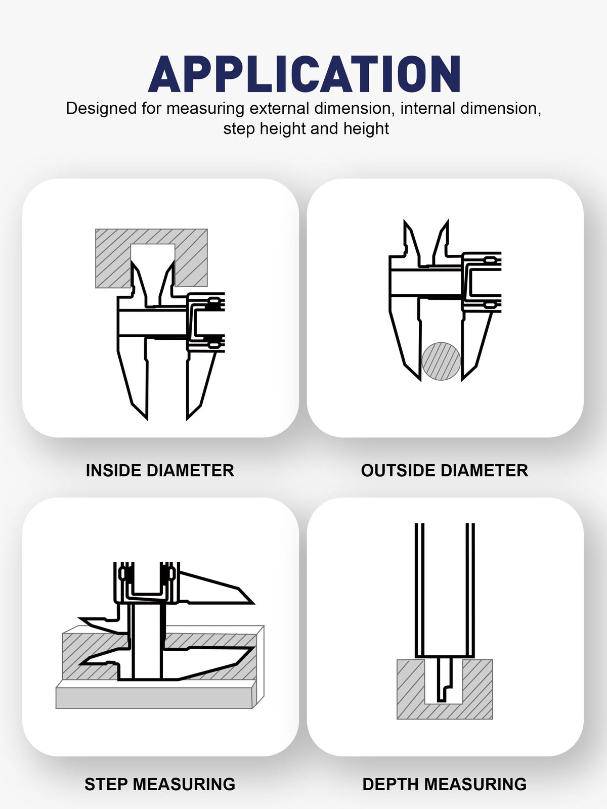 6'' Rechargeable Digital Caliper, All Metal & Long Lasting Design