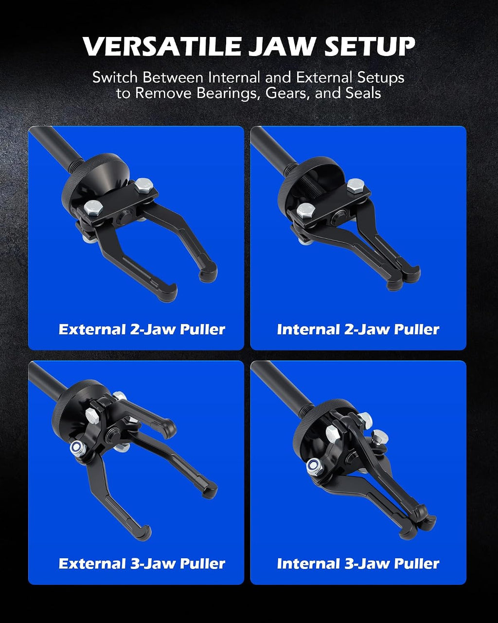 OMT 22pc Slide Hammer Puller Set, Axle Bearing Hub & Seal Remover Kit