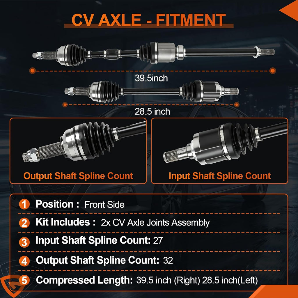 GEARLAST Front CV Axle Shaft Assembly for 2013-2018 Nissan Altima 2.5L Auto