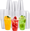 200 Pack 16 oz Clear Plastic Cups with Dome Lids, Cold Cups