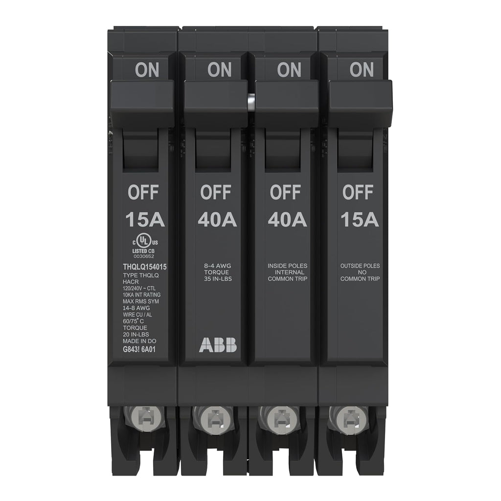 ABB Q-Line THQLQ154015 • Quad Circuit Breaker • 120/240 VAC
