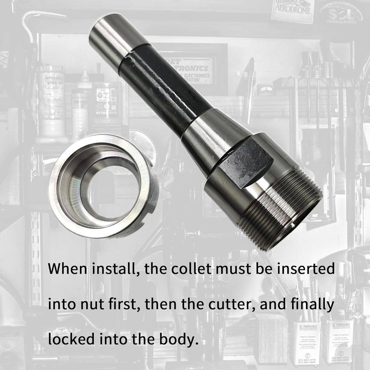 R8-ER32 Collet Chuck, Drawbar Thread 7/16"-20