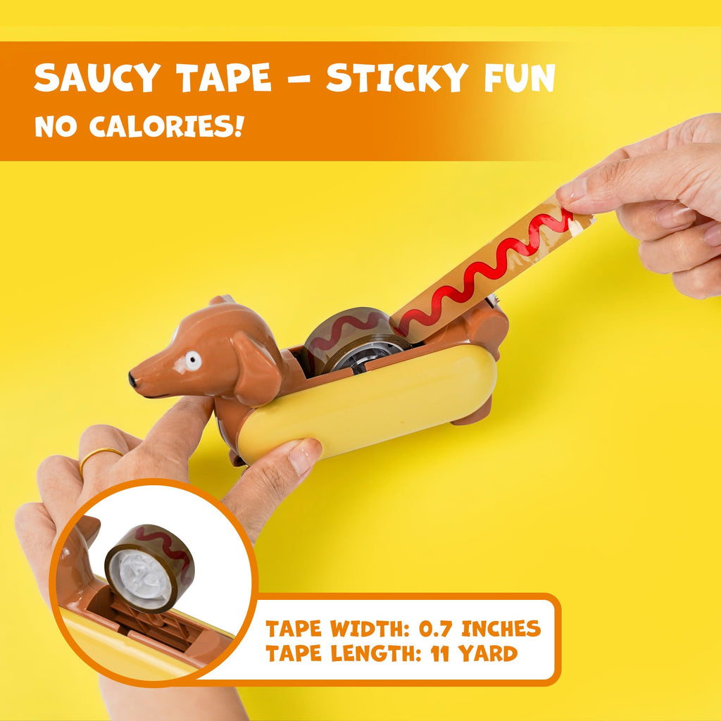 Hotdog Tape Dispenser, Cute Desk Organizer