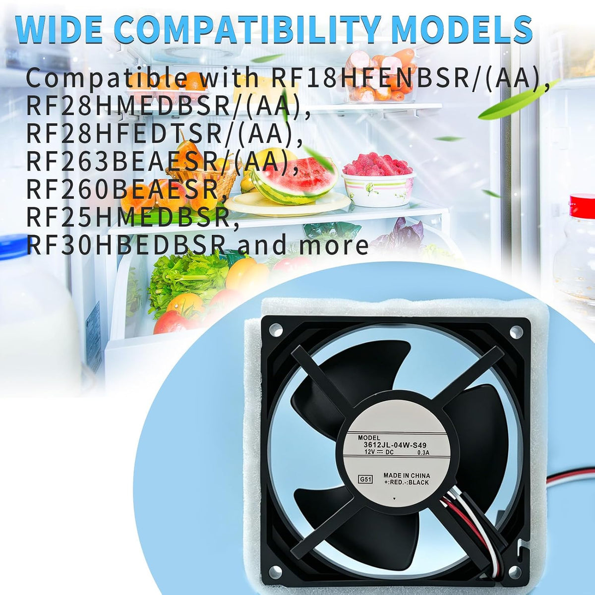 Refrigerator Evaporator Fan Replacement for Samsung RF18HFENBSR & More