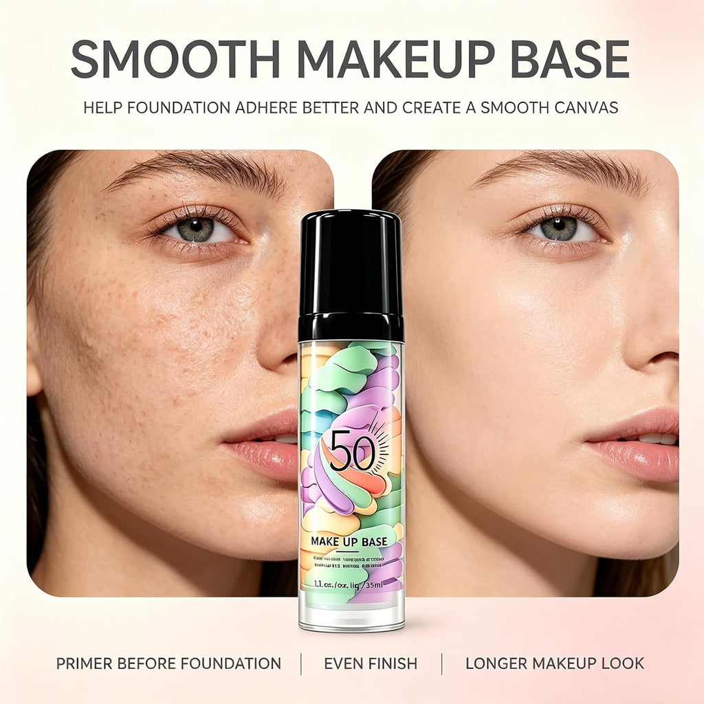 Face Primer SPF50 PA+, Color Correcting Makeup Primer, Sunscreen Face Cream