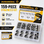 Metric Lock Nut Assortment Kit,159Pcs Stainless M3-M12 Nylock Nuts