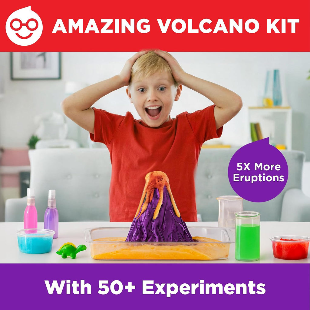 Erupting Volcano Science Kit for Kids Ages 8+, STEM Toy | Erupting Volcano Science Kit, 50+ Experiments, Birthday