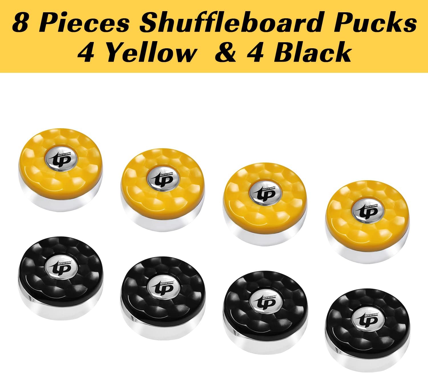 (Dia.58mm)2-1/4'' Shuffleboard Pucks, Matt surface Set of 8 Orange/Black