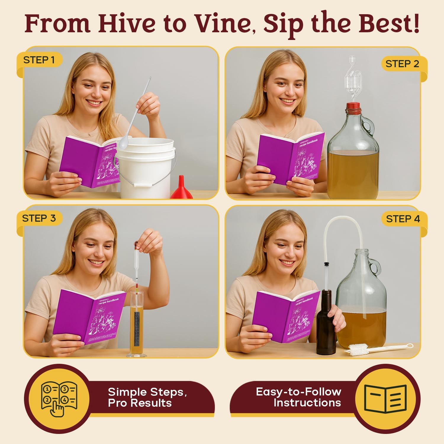 Wine Making Kit & Mead Making Kit | Complete Home Brewing Kit for Beginners & Experts - Includes Glass Carboy