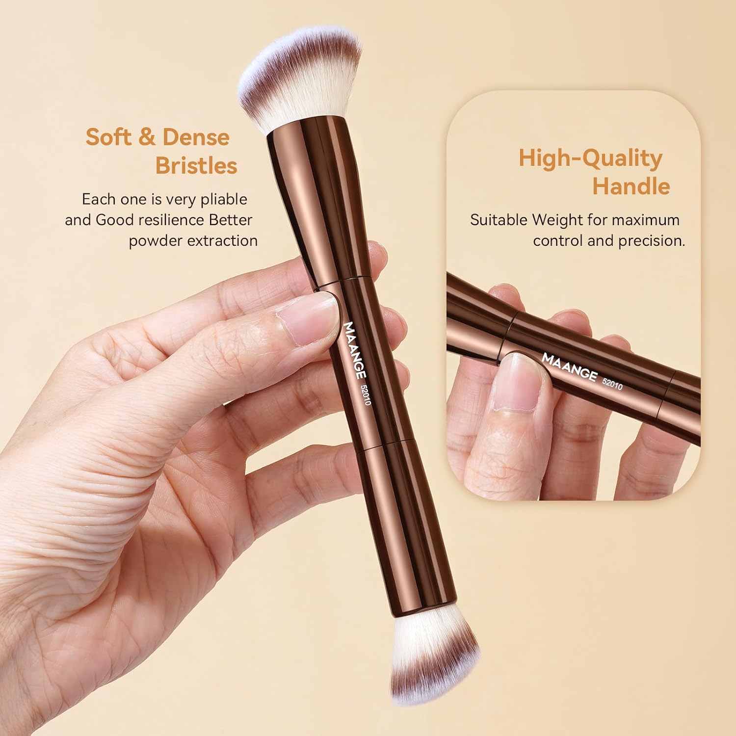 4 PCS Foundation Makeup Brush Set Double-ended Kabuki Contour Brush for Liquid Powder Concealer Cream Cosmetics