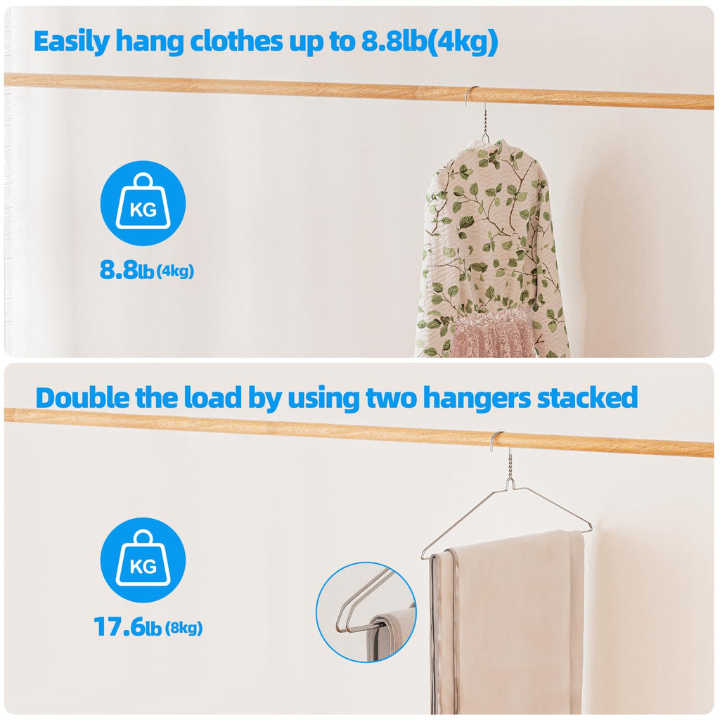 Metal Wire Hangers 100 Pack,Thin for Clothes Space Saving
