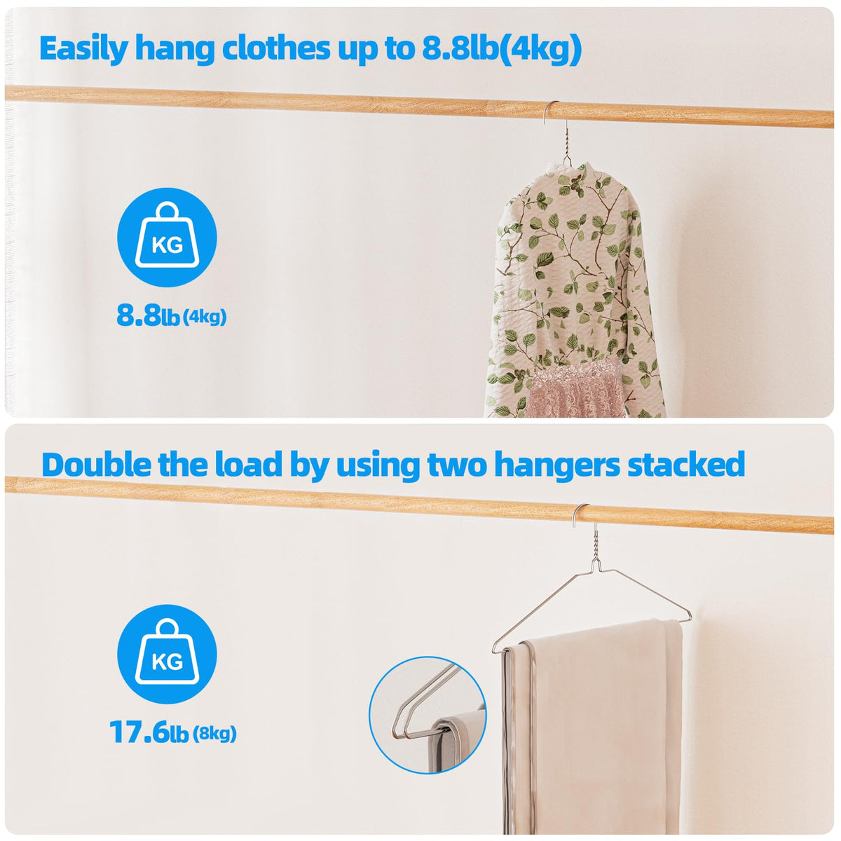 Metal Wire Hangers 100 Pack,Thin for Clothes Space Saving