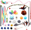 Kitten Toys Cat Toys Assortments, 26 Packs Cat Toys Variety Pack for Kitty, Cat Wand Toy, Cat Feather Toys, Cat Balls