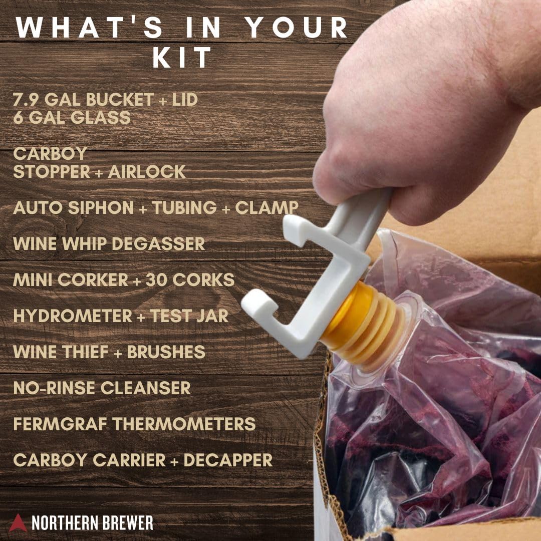 Wine Making Starter Kit – Complete Home Fermentation Equipment for 6 Gallons – Compatible with Wine Recipe Kits