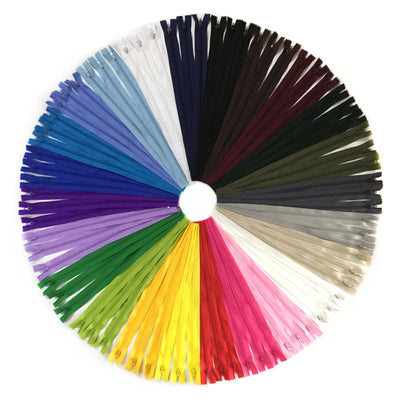 Zippers, DOITEM 72 pcs 40cm/16 Inch Multicolor Nylon Coil Zippers for Sewing and Crafts 24 Colors