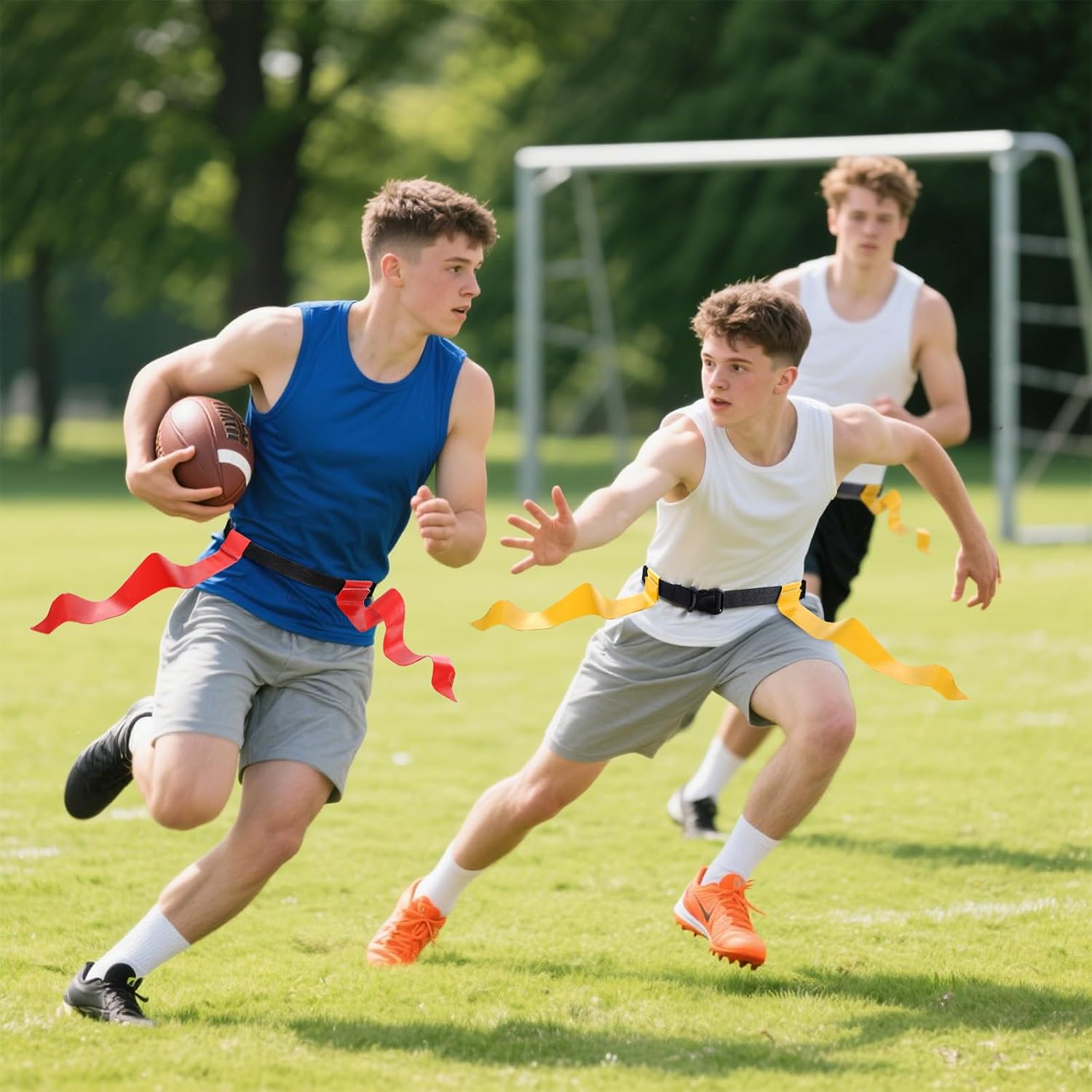 14 Set Flag Football Belts, Quick-Release Buckle | Adjustable Flag Football Flags Set with Belts, Easy Tear Away