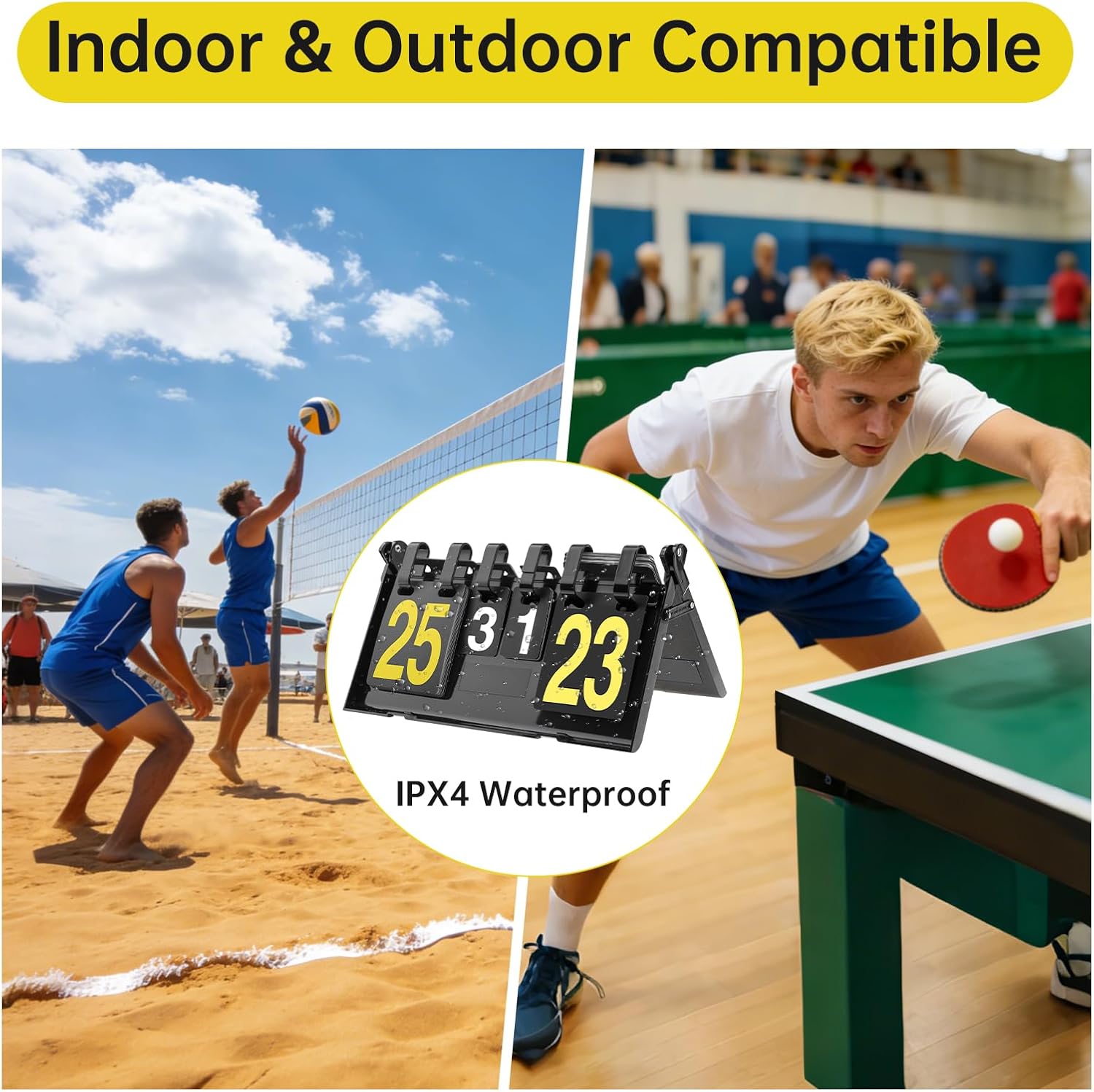 Foldable Scoreboard Flip with Large Numbers (1–31) | Portable Flipper for Volleyball, Ping Pong, Cornhole, Baseball
